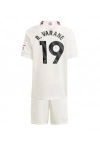 Manchester United Raphael Varane #19 Jalkapallovaatteet Lasten Kolmas peliasu 2023-24 Lyhythihainen (+ Lyhyet housut)